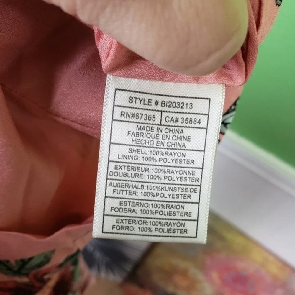 BB Dakota Women's suagr peach floral high rise ruffled bell bottom pants size 0 - Picture 2 of 11